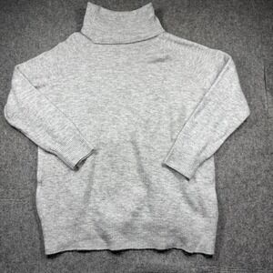 H&M Women's Medium Gray Turtleneck Knit Sweater Long Sleeve Pullover Soft Cozy